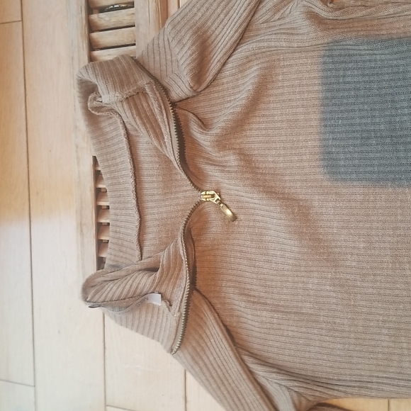 Brown Thin Ribbed Long Sleeve Dress - Picture 2 of 4